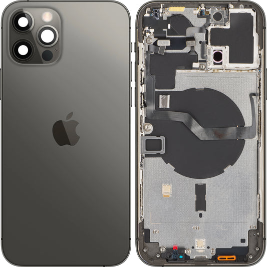 Pokrywa baterii do Apple iPhone 12 Pro Max, z etui połówkowym, czarna (grafitowa), Swap