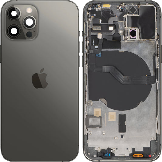 Pokrywa baterii do telefonu Apple iPhone 12 Pro, z połową obudowy, czarna (grafitowa), Swap