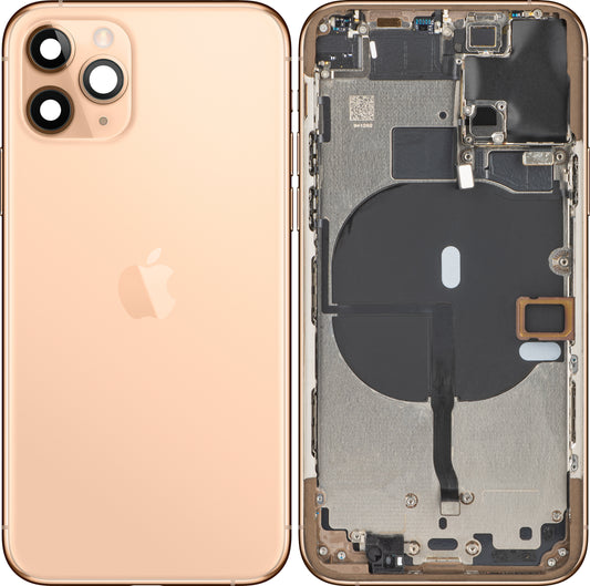 Pokrywa baterii do telefonu Apple iPhone 11 Pro, z połową obudowy, matowe złoto, Swap