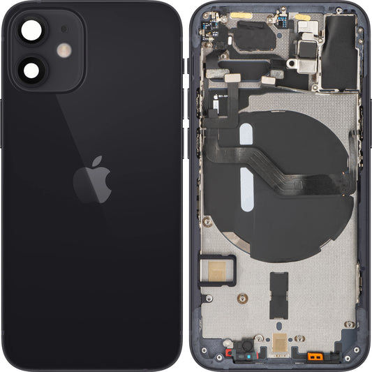 Pokrywa baterii Apple iPhone 12 mini, z etui środkowym, czarna, Swap