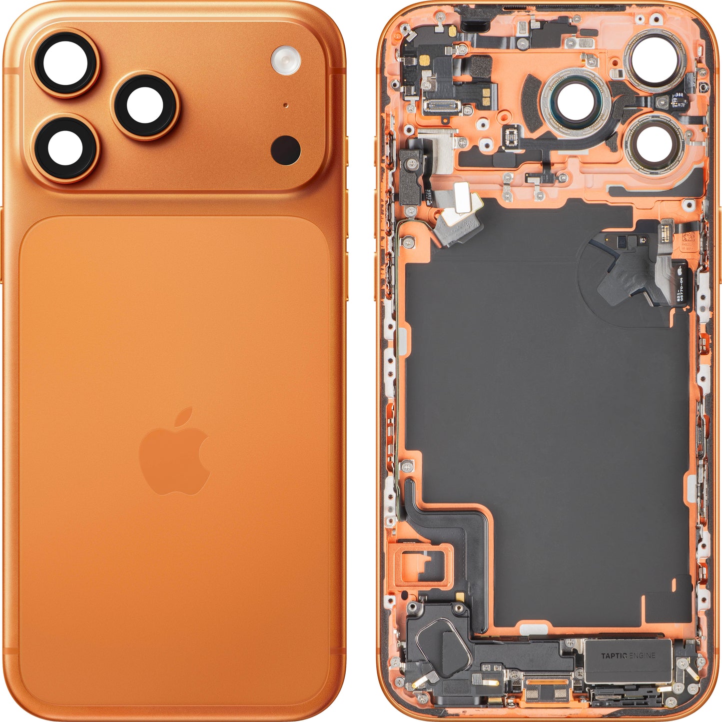 Apple iPhone 17 Pro Max Battery Cover, With Middle Frame, Full Parts, Orange (Cosmic Orange), Swap