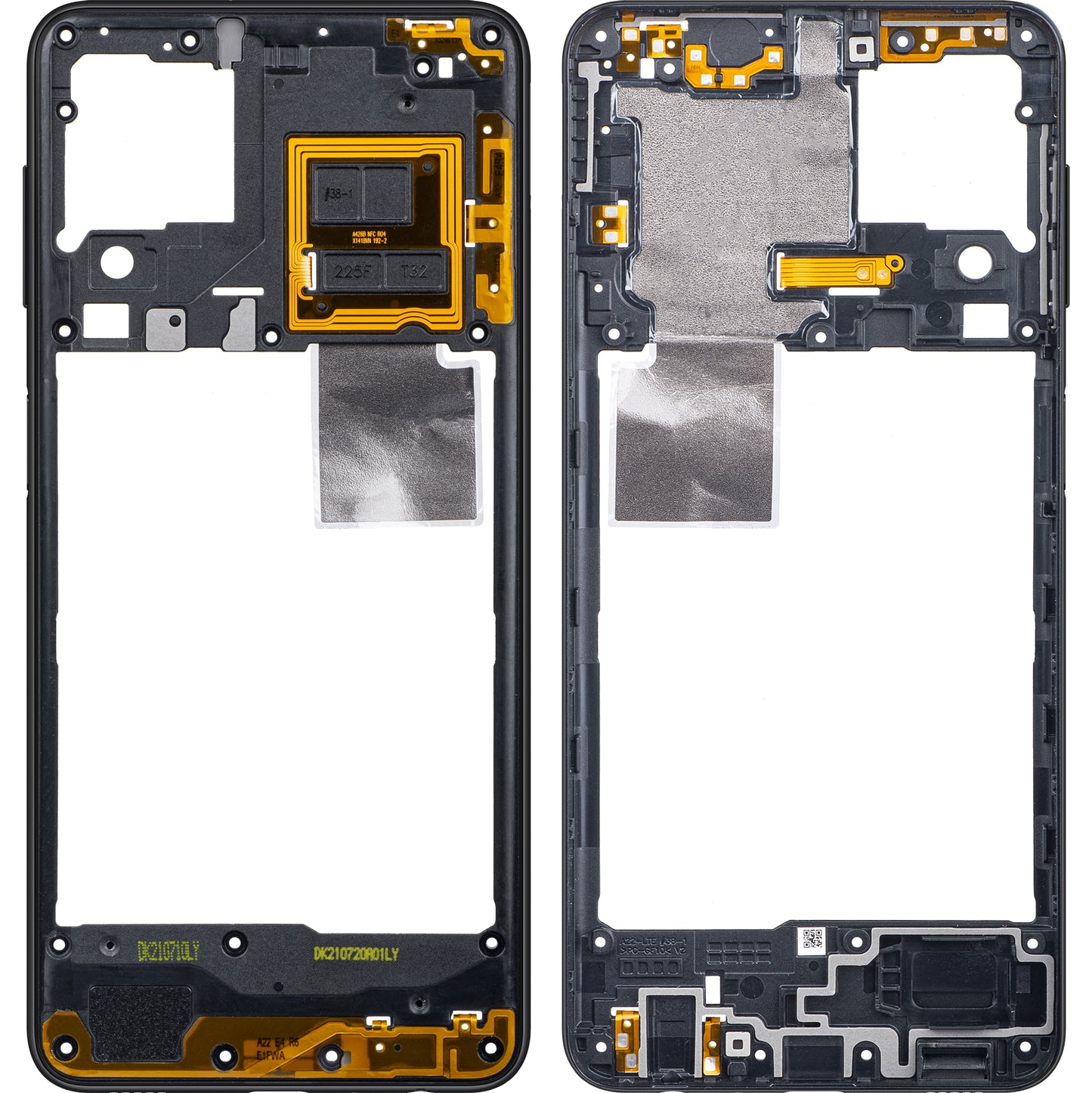 Środkowa obudowa Samsung Galaxy A22 A225, czarna