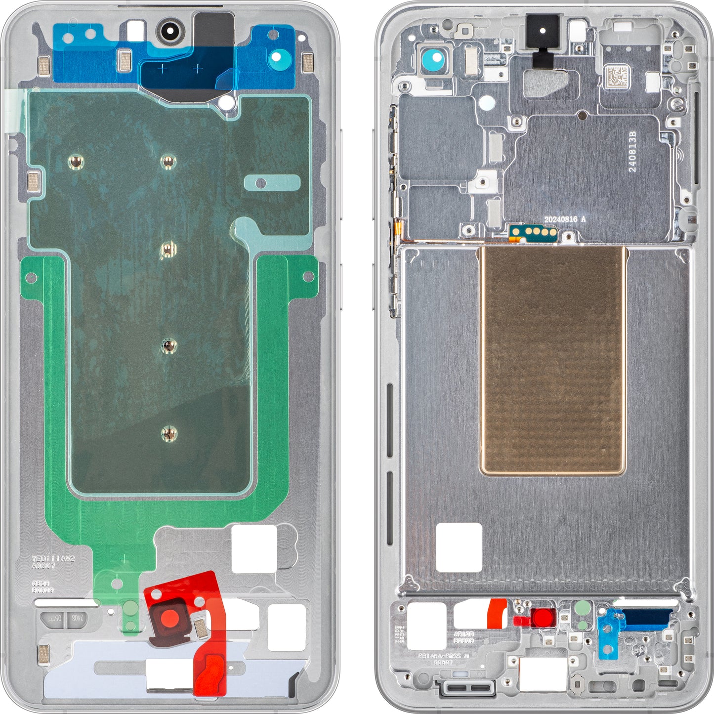 Obudowa środkowa Samsung Galaxy S24 FE S721, Srebrna, Service Pack GH82-35851B