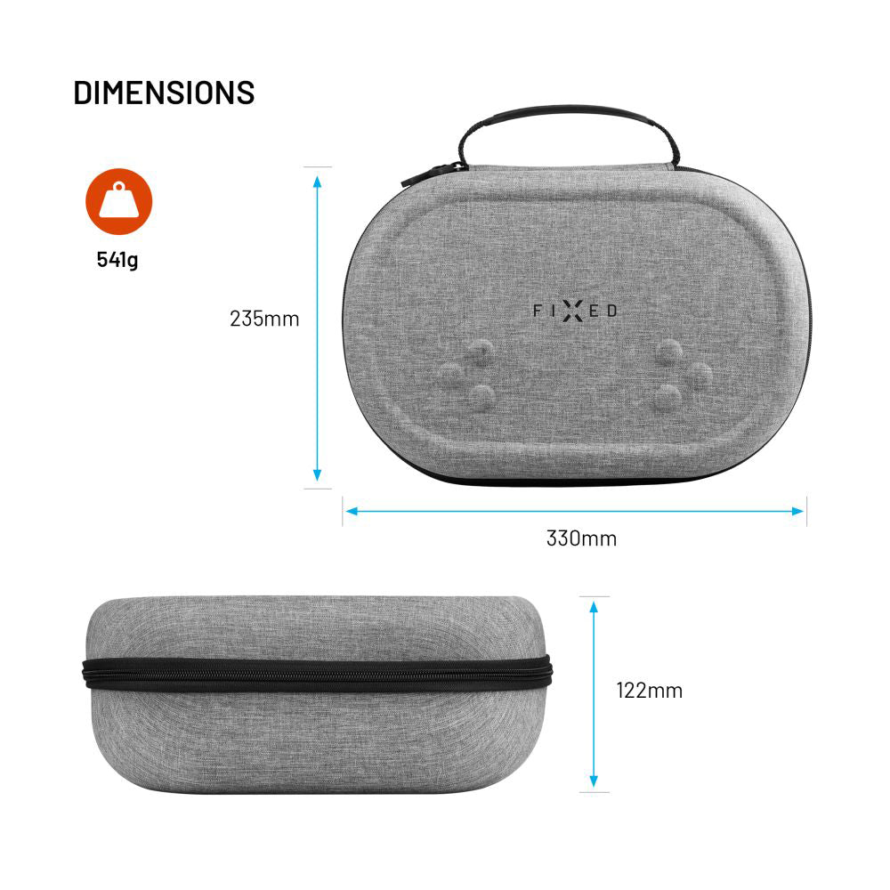 Etui ochronne Fixed do okularów VR dla Meta Quest 3S / 3, Szare