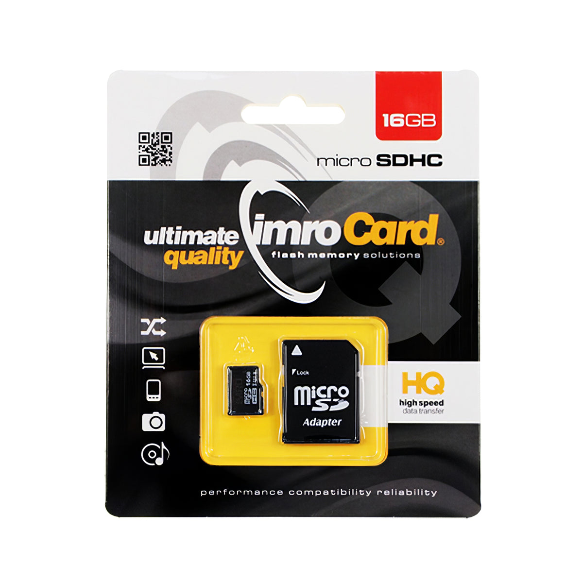 Karta pamięci microSDHC Imro, 16 Gb, Class 10 / UHS-1 U1, z adapterem