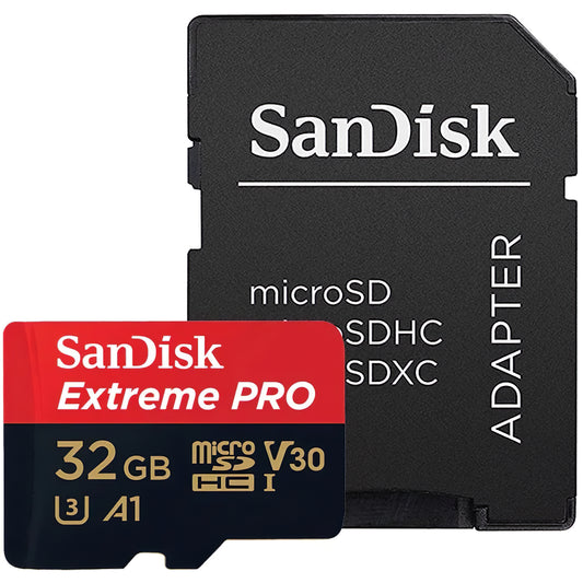 Karta pamięci microSDHC SanDisk Extreme Pro, 32Gb, Klasa 10 / UHS-1 U3, Z adapterem SDSQXCG-032G-GN6MA