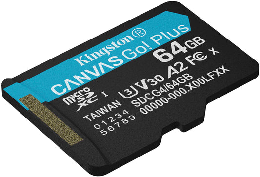 Karta pamięci microSDXC Kingston Canvas Go Plus Android A2, 64Gb, Klasa 10 / UHS-1 U3 SDCG4/64GBSP
