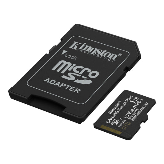 Karta pamięci microSDXC Kingston Canvas Select Plus Android A1, 1TB, Klasa 10 / UHS-1 U3, Z adapterem SDCS3/1TB