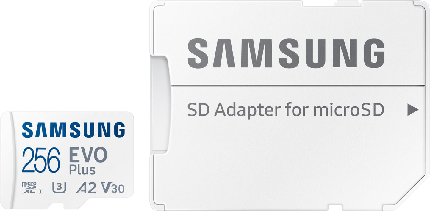 Karta pamięci microSDXC Samsung Evo Plus, 256Gb, Klasa 10 / UHS-1 U3, Z adapterem MB-MC256SA/EU
