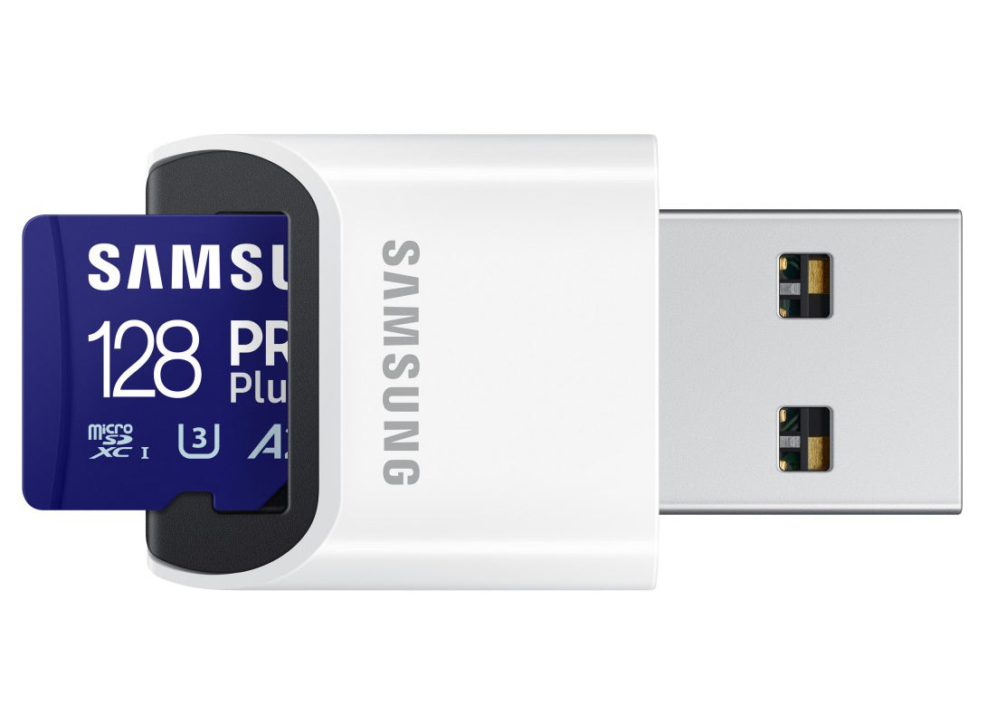 Karta pamięci microSDXC Samsung PRO Plus, 128Gb, Klasa 10 / UHS-1 U3, z czytnikiem kart MB-MD128SB/WW