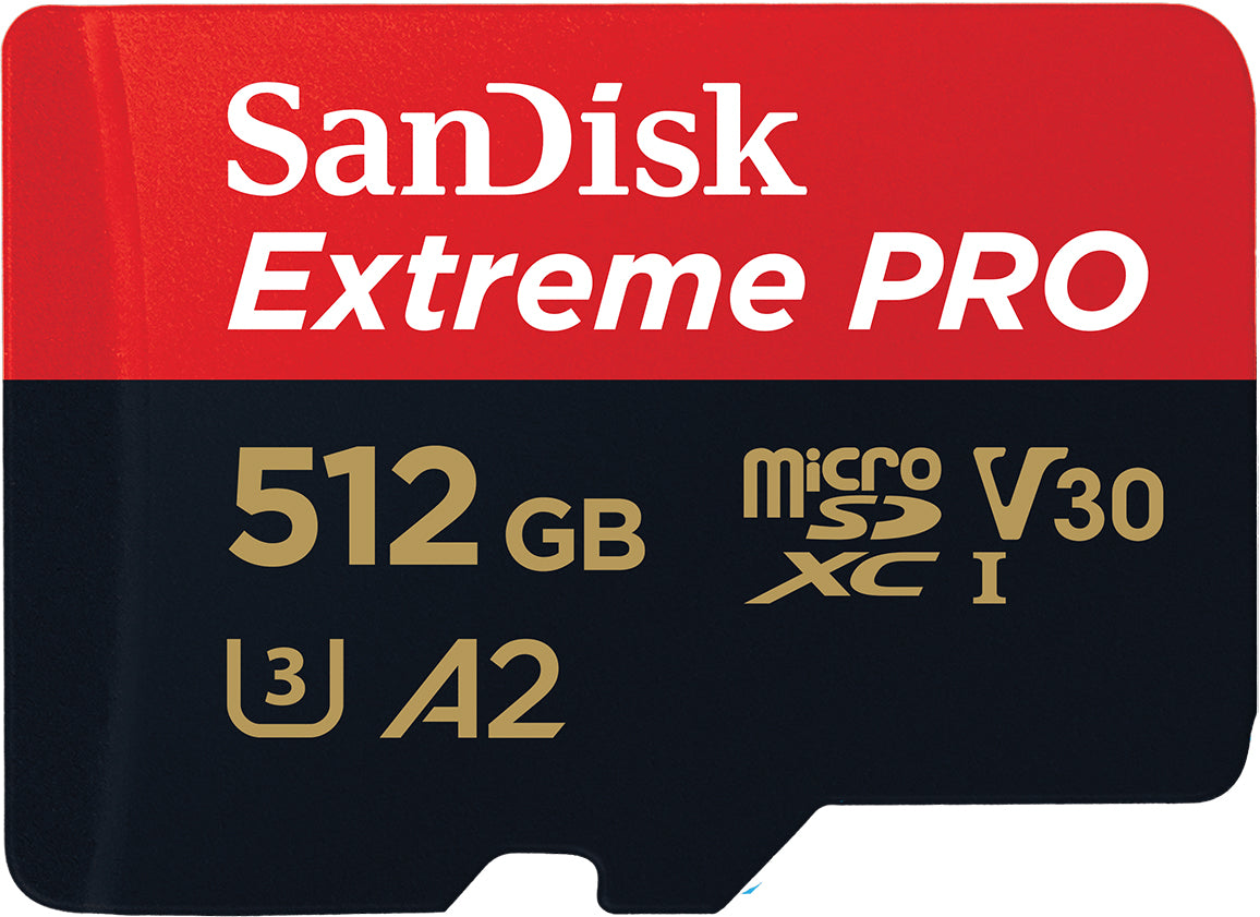 Karta pamięci microSDXC SanDisk Extreme Pro, 512Gb, Klasa 10 / UHS-1 U3, Z adapterem SDSQXCD-512G-GN6MA