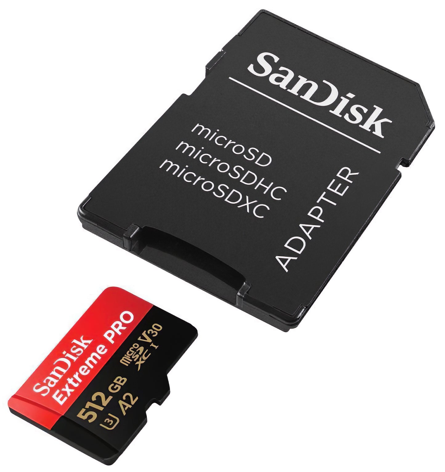 Karta pamięci microSDXC SanDisk Extreme Pro, 512Gb, Klasa 10 / UHS-1 U3, Z adapterem SDSQXCD-512G-GN6MA