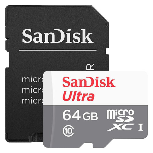 Karta pamięci microSDXC SanDisk Ultra, 64Gb, Klasa 10, Z adapterem SDSQUNR-064G-GN6TA