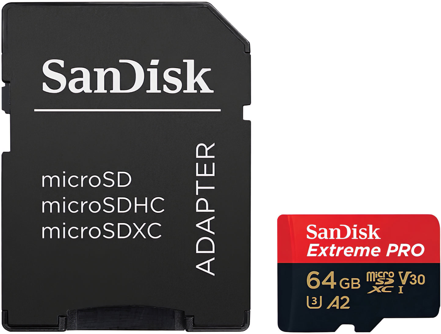Karta pamięci microSDXC SanDisk Extreme Pro, 64Gb, Klasa 10 / UHS-1 U3, Z adapterem SDSQXCU-064G-GN6MA