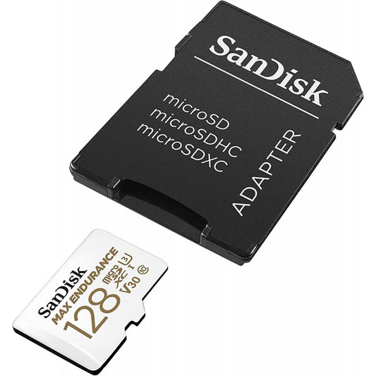 Karta pamięci microSDXC SanDisk MAX Endurance, 128Gb, Klasa 10 / UHS-1 U3, Z adapterem SDSQQVR-128G-GN6IA