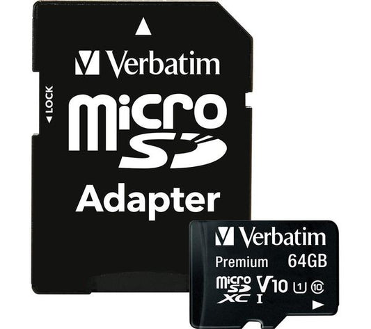Karta pamięci microSDXC Verbatim, 64Gb, Klasa 10 / UHS-1 U1, Z adapterem