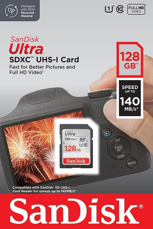 Karta pamięci SDXC SanDisk Ultra, 128GB, Klasa 10 / UHS-1 U1 SDSDUNB-128G-GN6IN