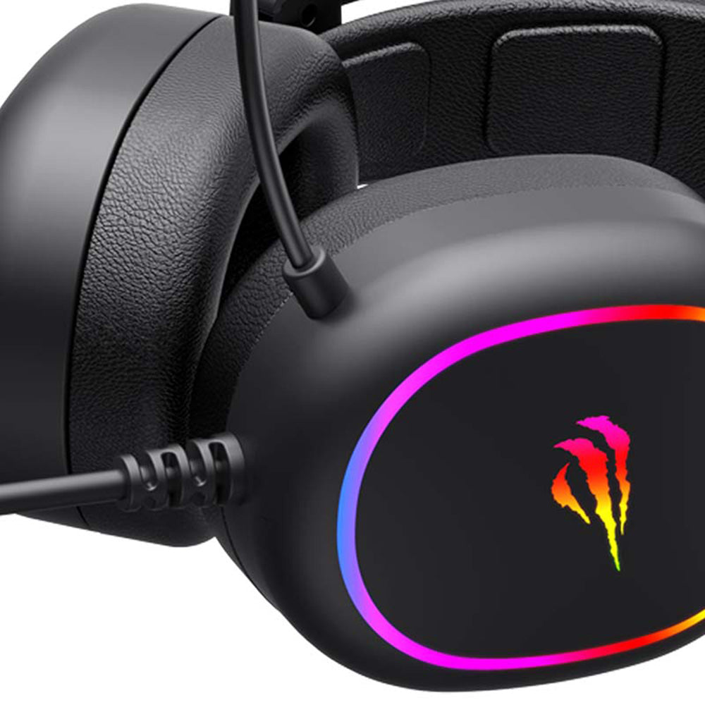 Słuchawki Gamingowe 3.5mm HAVIT H2016d, RGB, 2m, Czarne