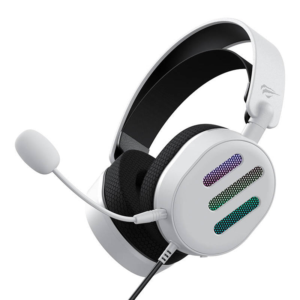 Słuchawki Gamingowe 3.5mm HAVIT H2038U, RGB, 2.1m, Białe