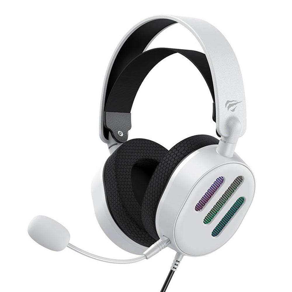 Słuchawki Gamingowe 3.5mm HAVIT H2038U, RGB, 2.1m, Białe