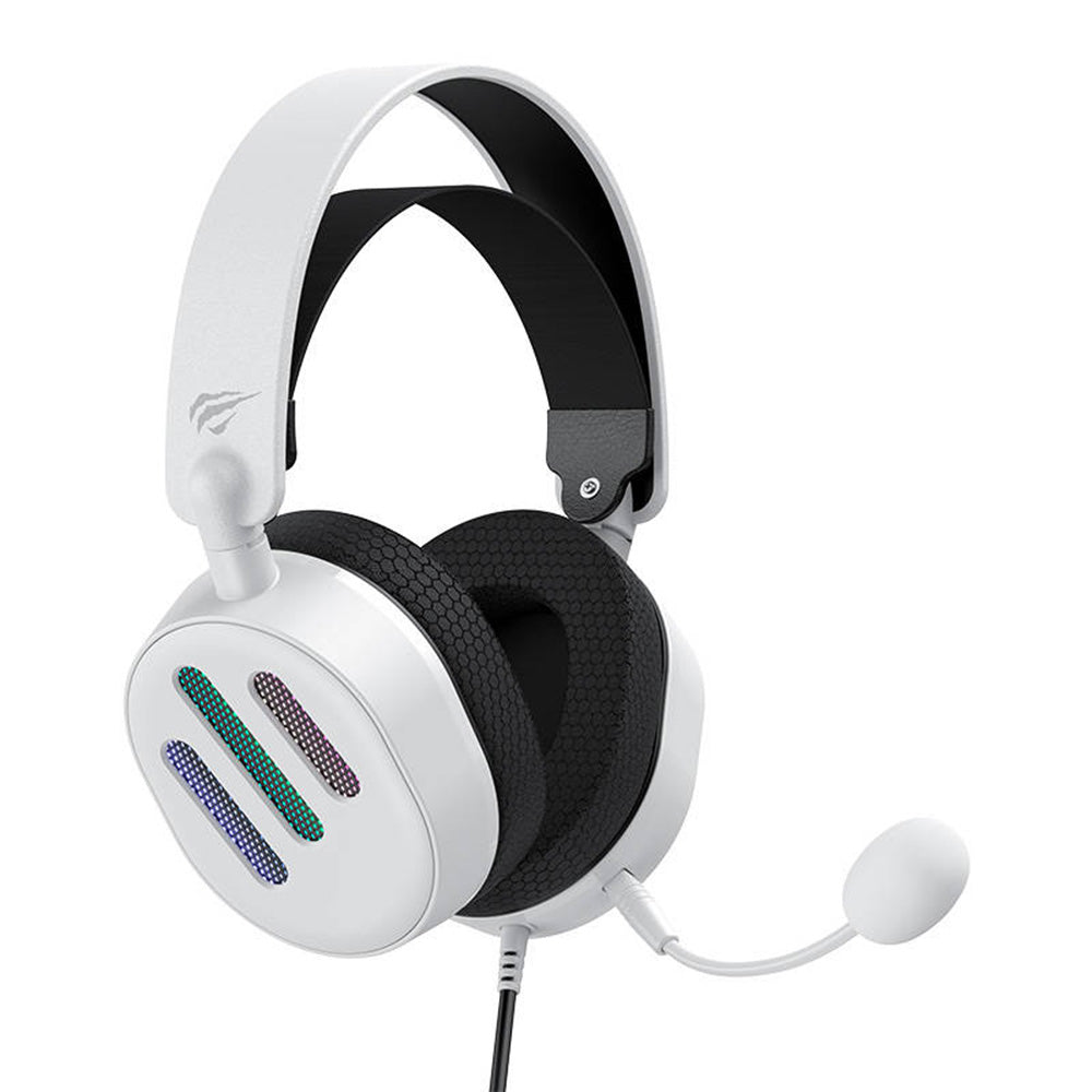 Słuchawki Gamingowe 3.5mm HAVIT H2038U, RGB, 2.1m, Białe