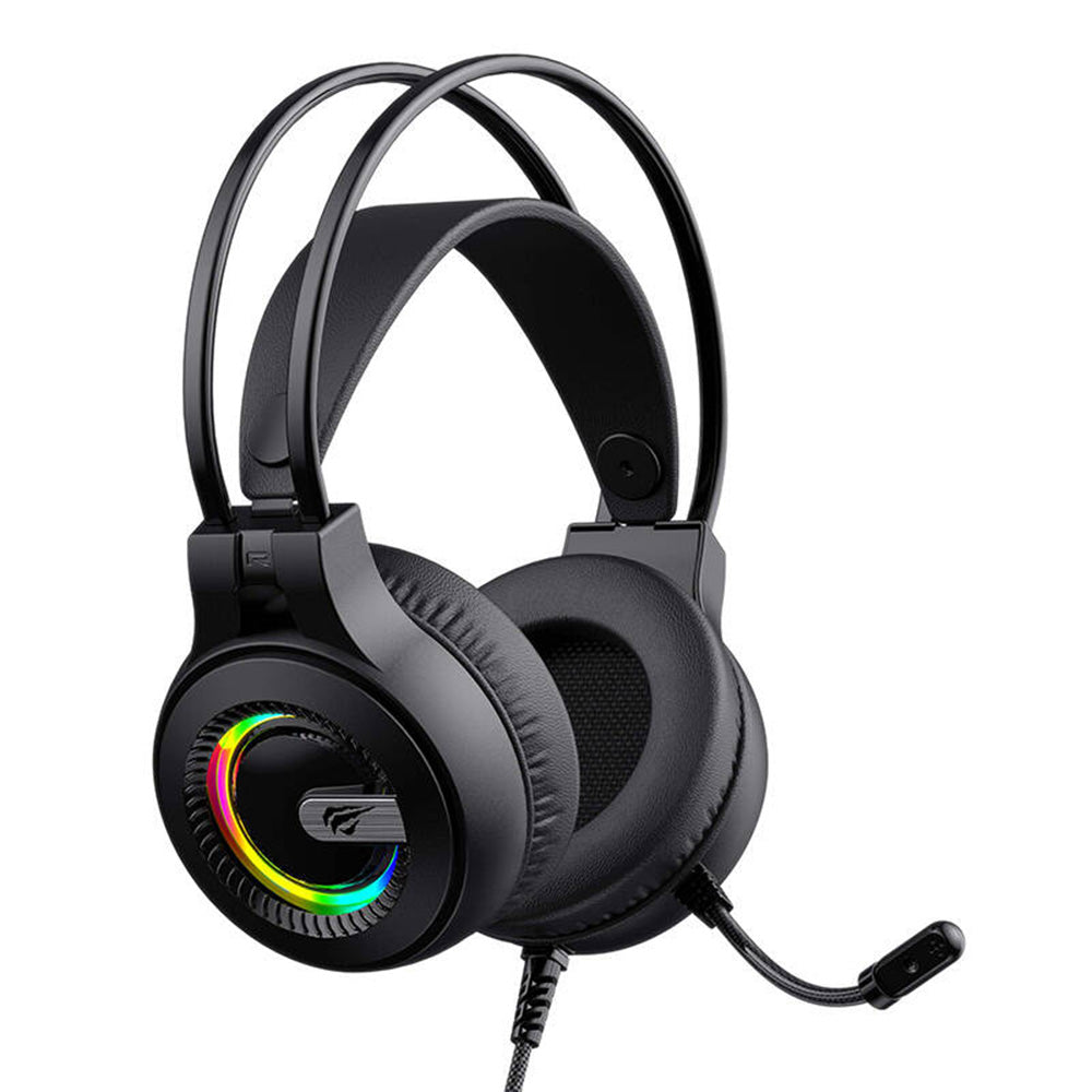 Słuchawki Gamingowe 3.5mm HAVIT H2040d, RGB, 2.1m, Czarne
