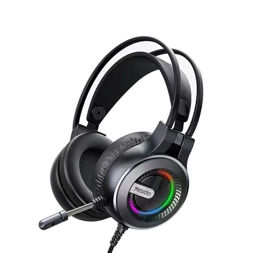 Słuchawki Gamingowe 3.5mm Yesido EK02, RGB, 2.2m, Czarne