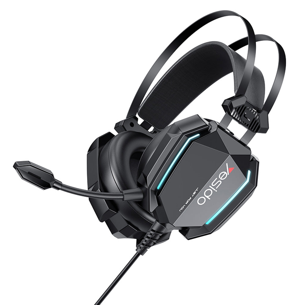 Słuchawki Gamingowe 3.5mm Yesido EK03, RGB, 2m, Czarne