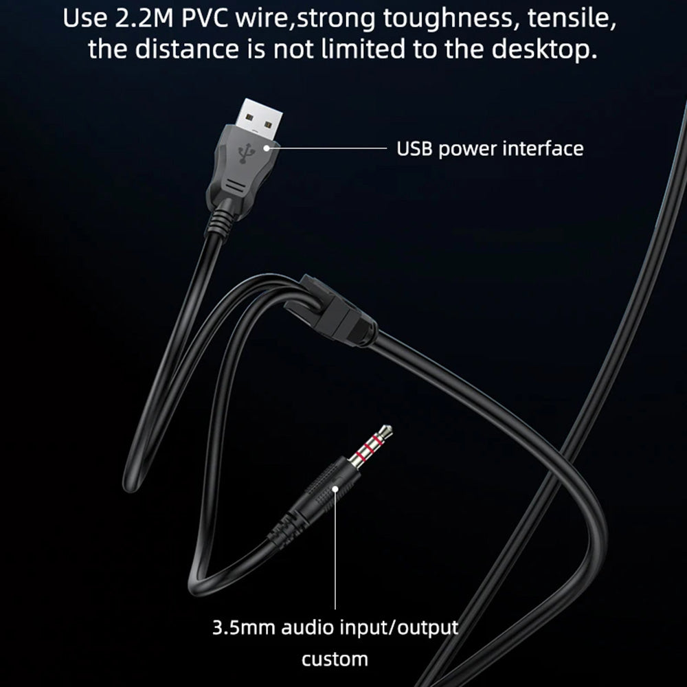 Słuchawki Gamingowe 3.5mm Yesido EK03, RGB, 2m, Czarne