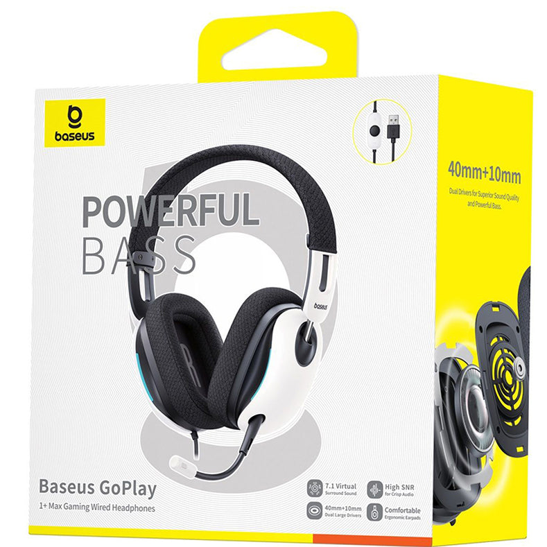 Słuchawki Gaming USB Baseus GoPlay 1+ Max, Białe A00181003213-00