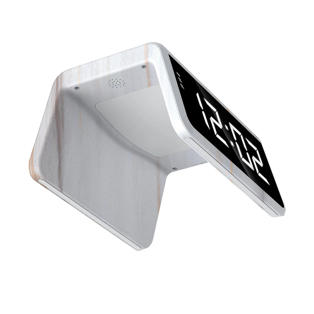 Zegar cyfrowy HAVIT W320 z ładowaniem bezprzewodowym QI, Biały