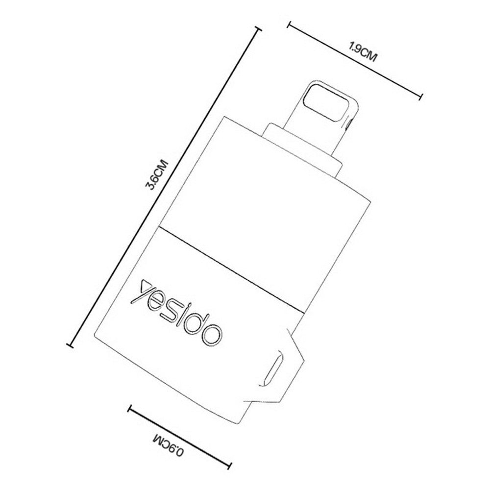 Czytnik kart Lightning Yesido GS38, microSD, Szary