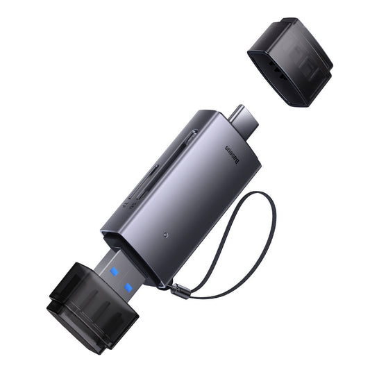Czytnik kart USB / USB-C Baseus Lite, SD - microSD, szary WKQX060113