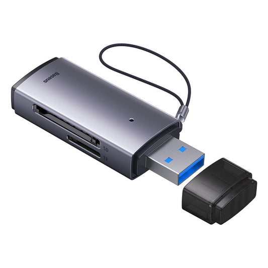 Baseus BS-OH069 Czytnik kart USB, SD - microSD, szary WKQX060013