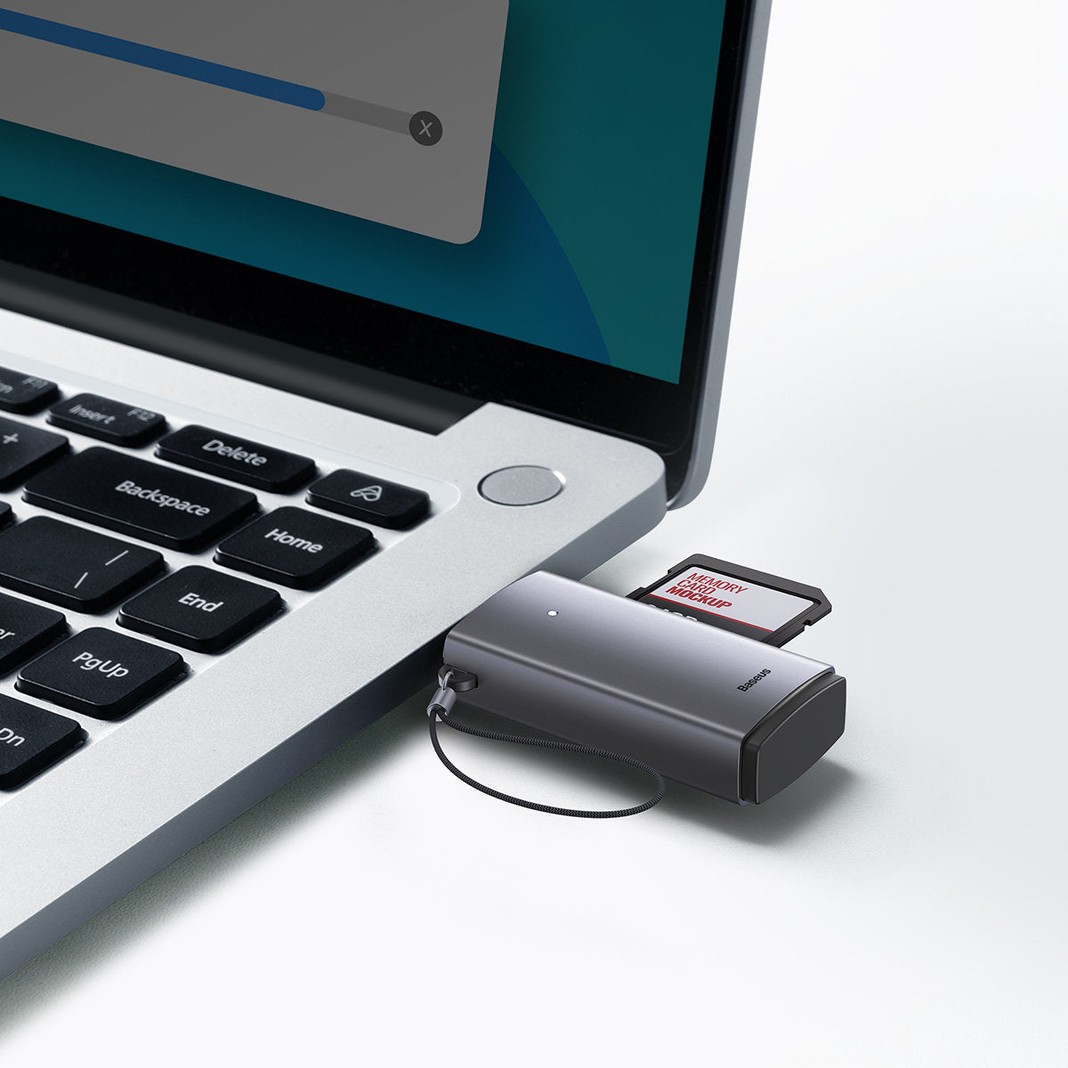Baseus BS-OH069 Czytnik kart USB, SD - microSD, szary WKQX060013