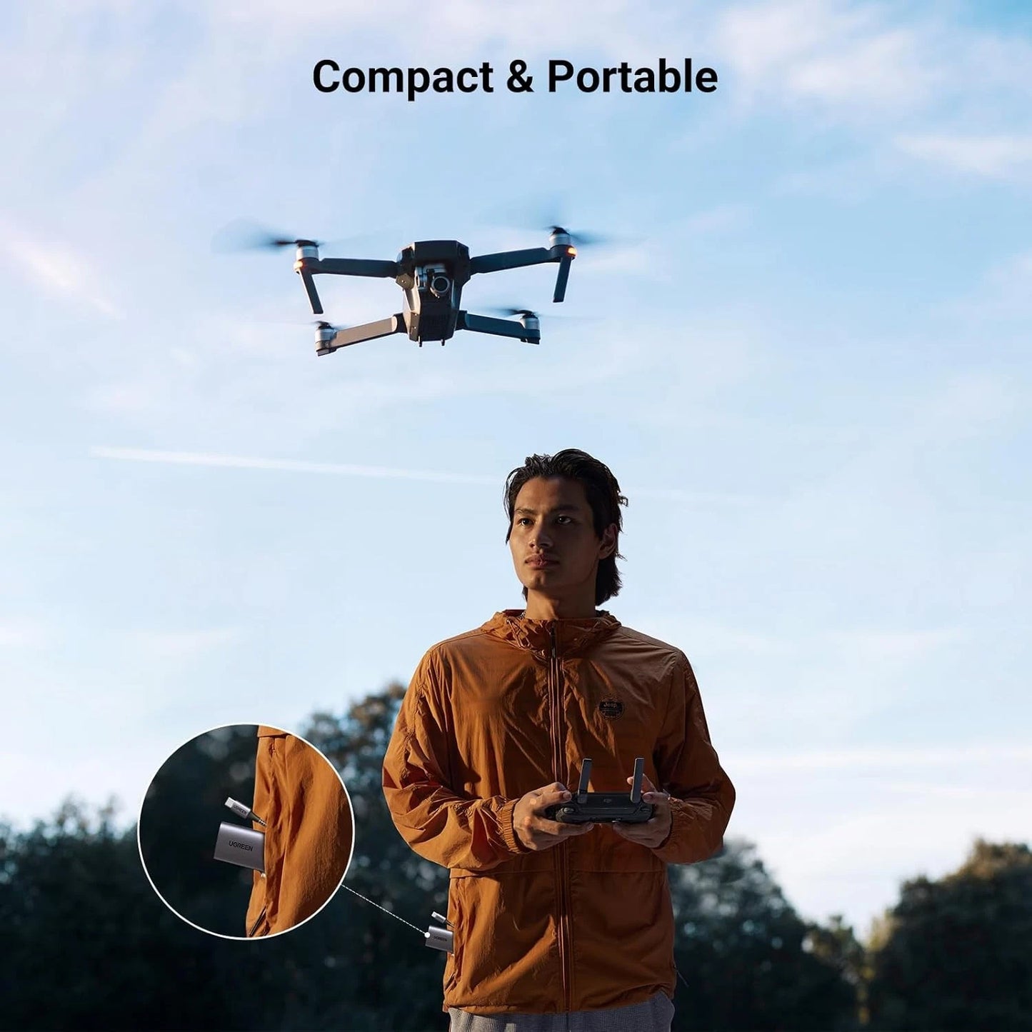 Czytnik kart USB-C UGREEN CM401, SD - microSD, Szary