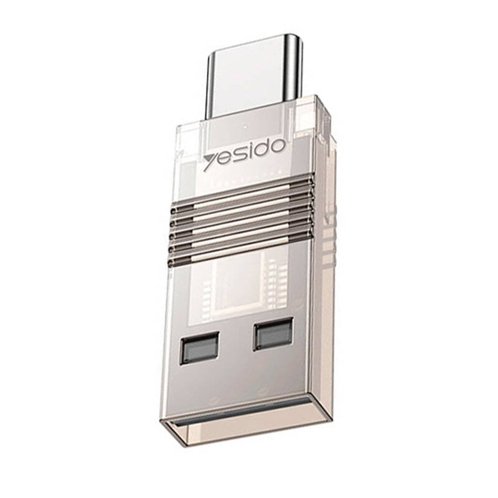 Czytnik kart USB / USB-C Yesido GS21, microSD, Przezroczysty