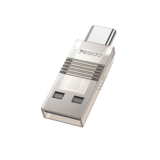 Czytnik kart USB / USB-C Yesido GS21, microSD, Przezroczysty