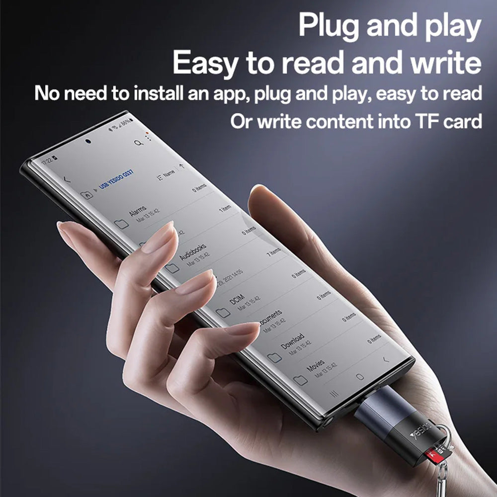 Czytnik kart USB-C Yesido GS37, microSD, Czarny