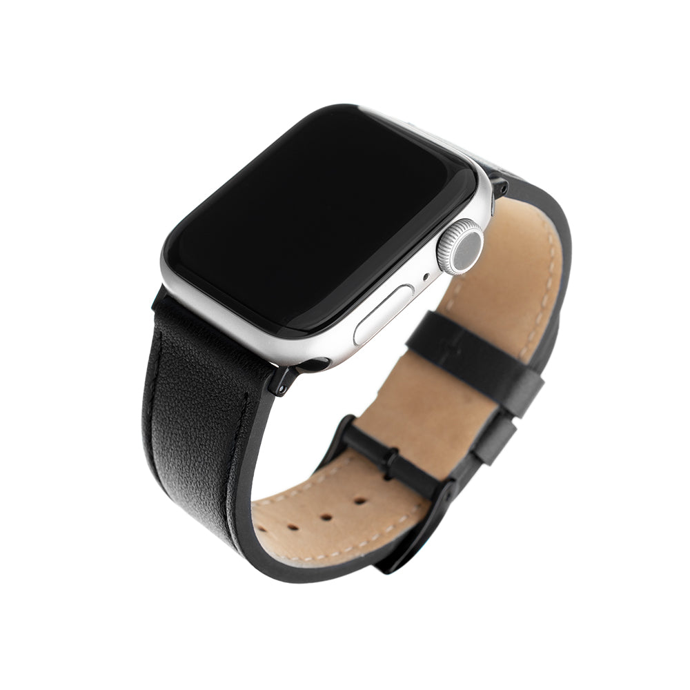 Pasek Fixed Leather do Apple Watch 42mm / 41mm / 40mm / 38mm Series, Czarny