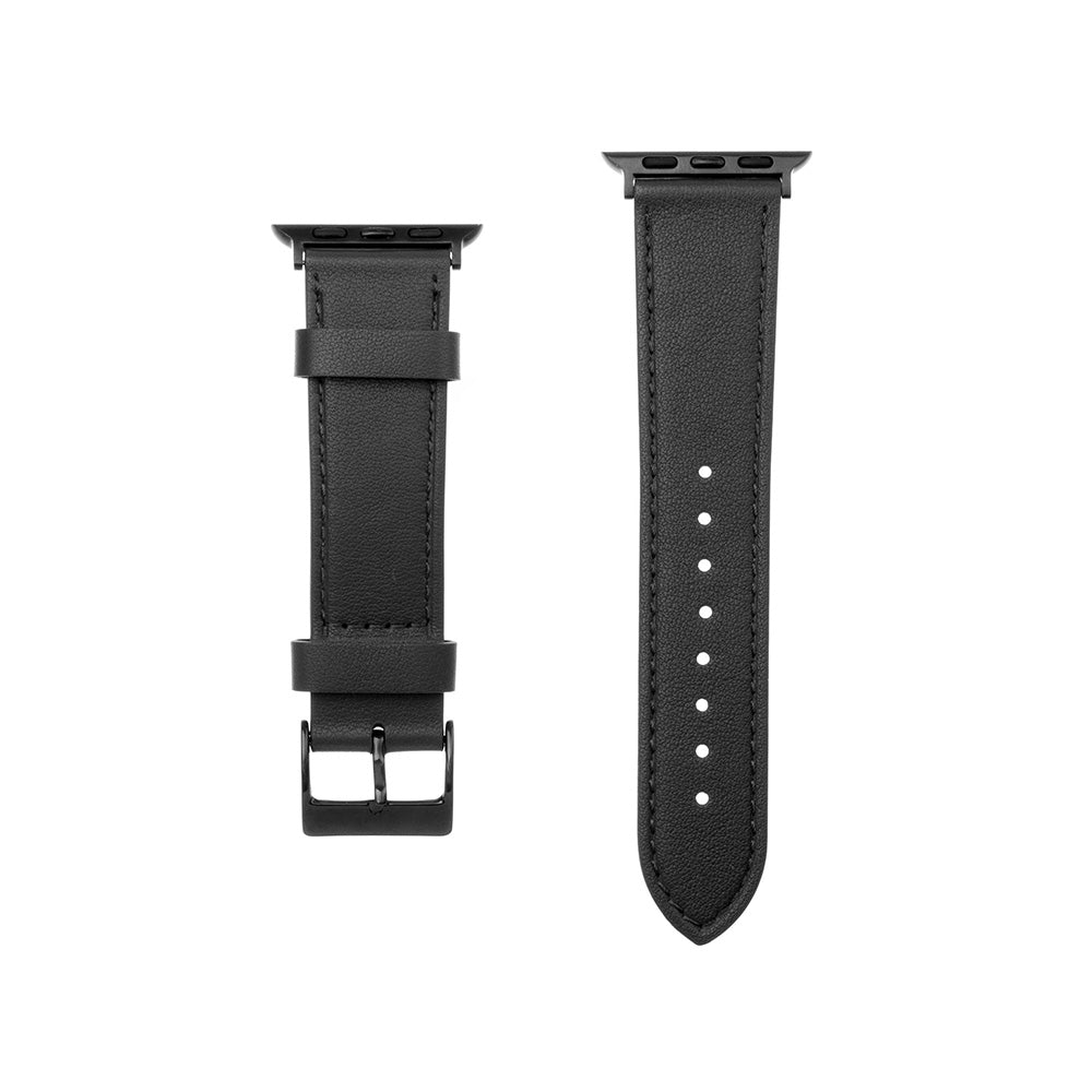 Pasek Fixed Leather do Apple Watch 49mm / 46mm / 45mm / 44mm / 42mm Series, Czarny