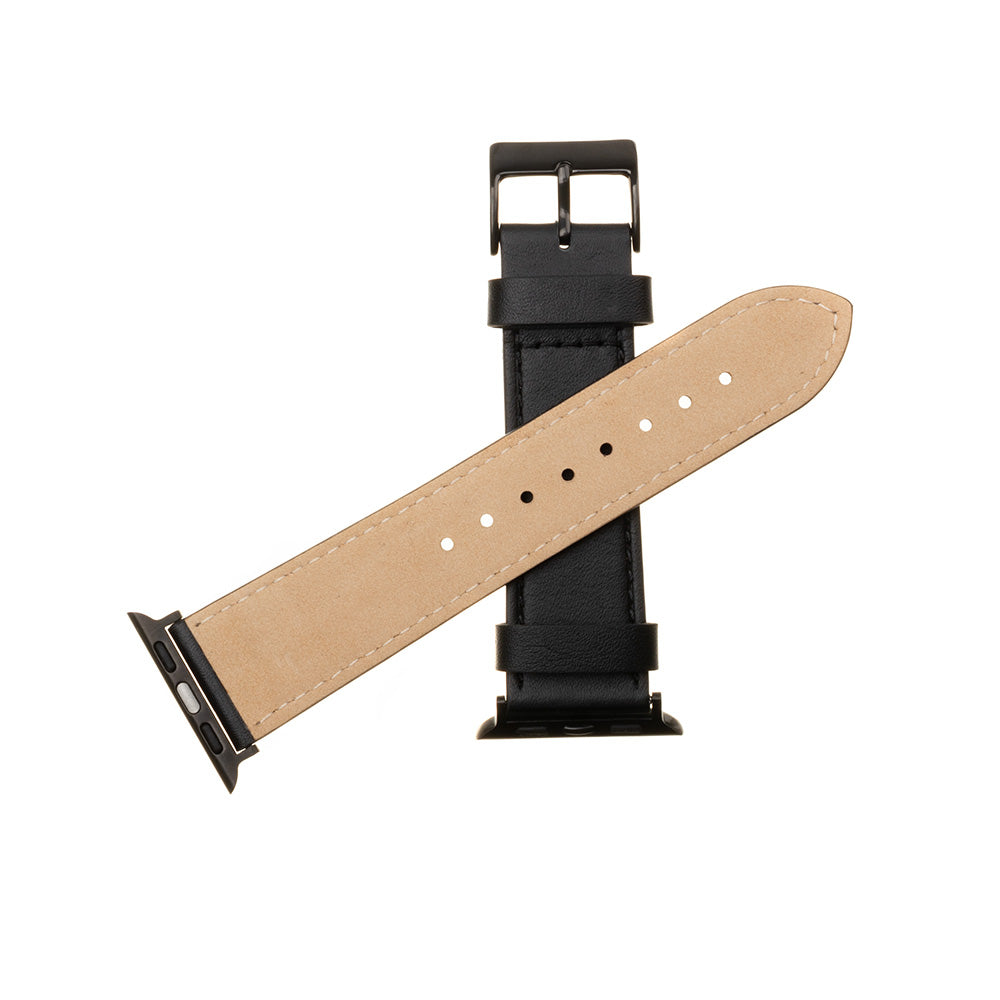 Pasek Fixed Leather do Apple Watch 49mm / 46mm / 45mm / 44mm / 42mm Series, Czarny