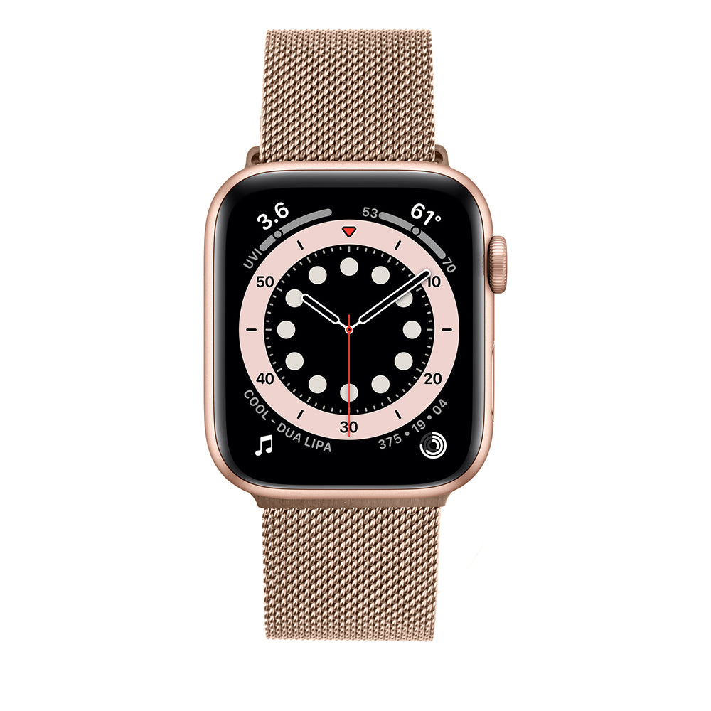 Pasek Fixed Mesh do Apple Watch 42mm / 41mm / 40mm / 38mm Series, Różowe Złoto