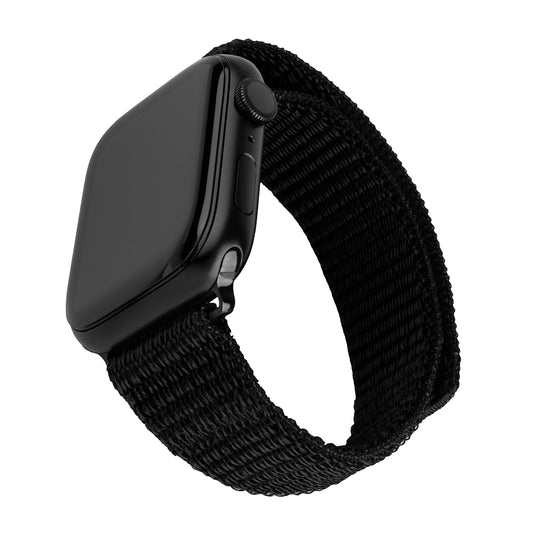 Pasek Fixed Nylon Sporty do Apple Watch 49mm / 46mm / 45mm / 44mm / 42mm Series, Czarny