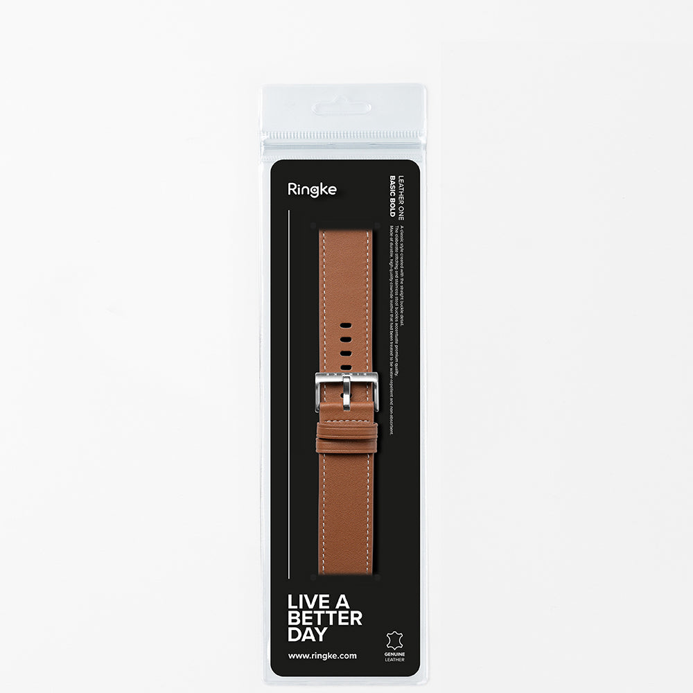 Pasek Ringke One Basic Bold do zegarków Fossil / Mobvoi / Suunto, 24mm, Brązowy