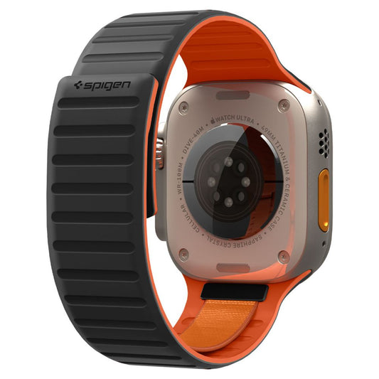 Pasek Spigen Athlex Air M do Apple Watch 49mm / 46mm / 45mm / 44mm Series, Czarny Pomarańczowy AMP11534