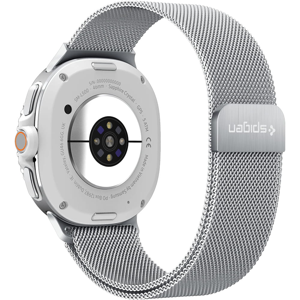 Pasek Spigen Metal Fit do Samsung Galaxy Watch9 / Watch8 / Watch8 Classic Series, Srebrny AMP10121