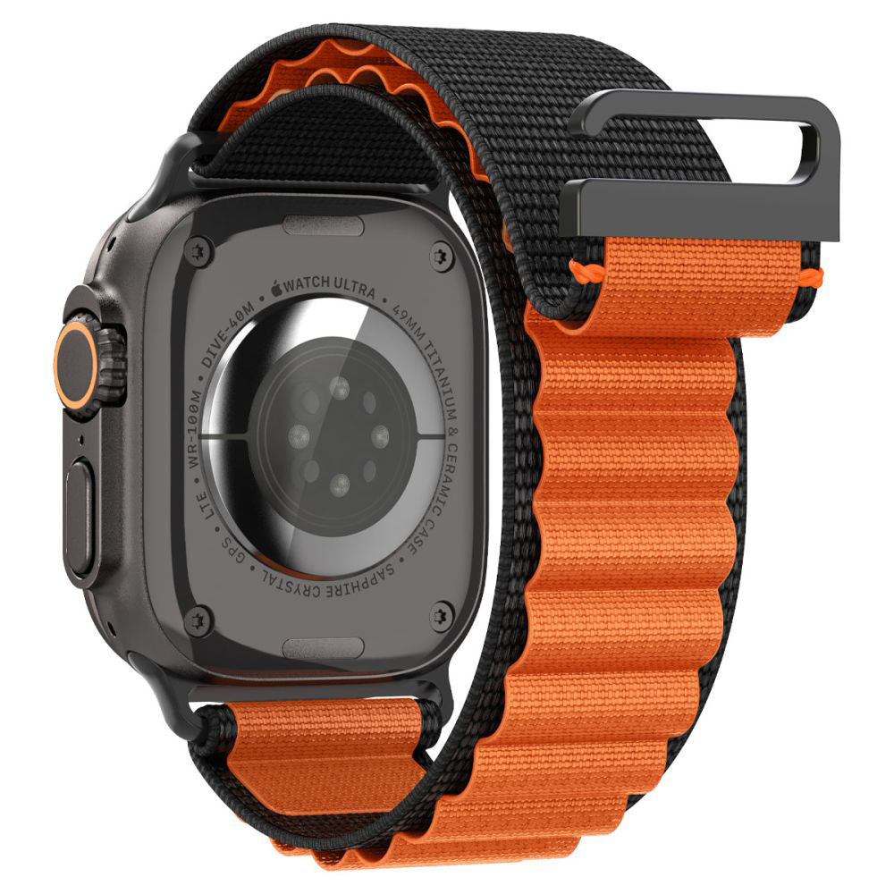 Pasek Spigen WBF1 do Apple Watch 49mm / 46mm / 45mm / 44mm Series, Czarno-Pomarańczowy AMP10145