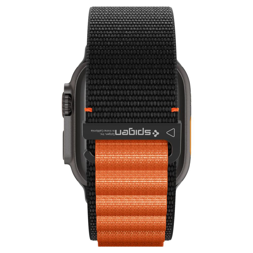 Pasek Spigen WBF1 do Apple Watch 49mm / 46mm / 45mm / 44mm Series, Czarno-Pomarańczowy AMP10145