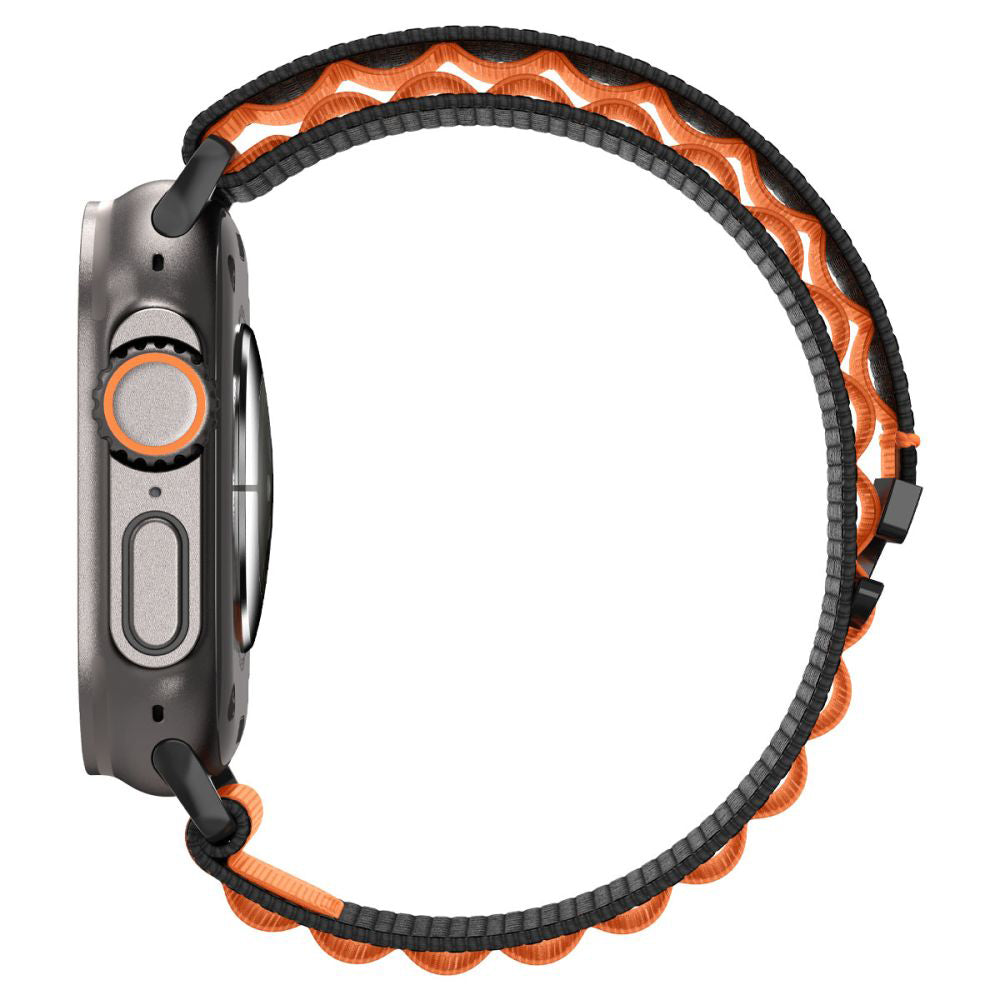 Pasek Spigen WBF1 do Apple Watch 49mm / 46mm / 45mm / 44mm Series, Czarno-Pomarańczowy AMP10145